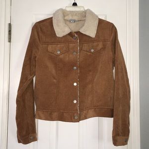 Light corduroy fuzzy lining jacket